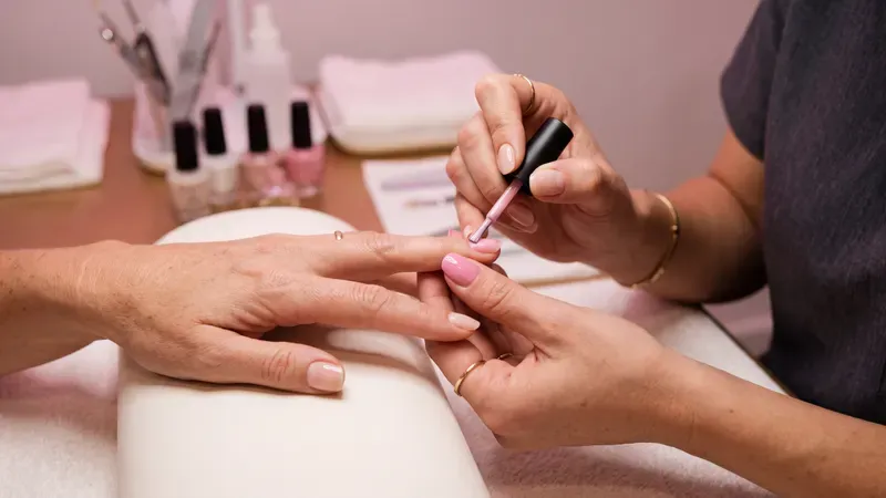 Close-up of a manicure.